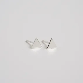 Geometric Triangle Stud Earrings in Sterling Silver
