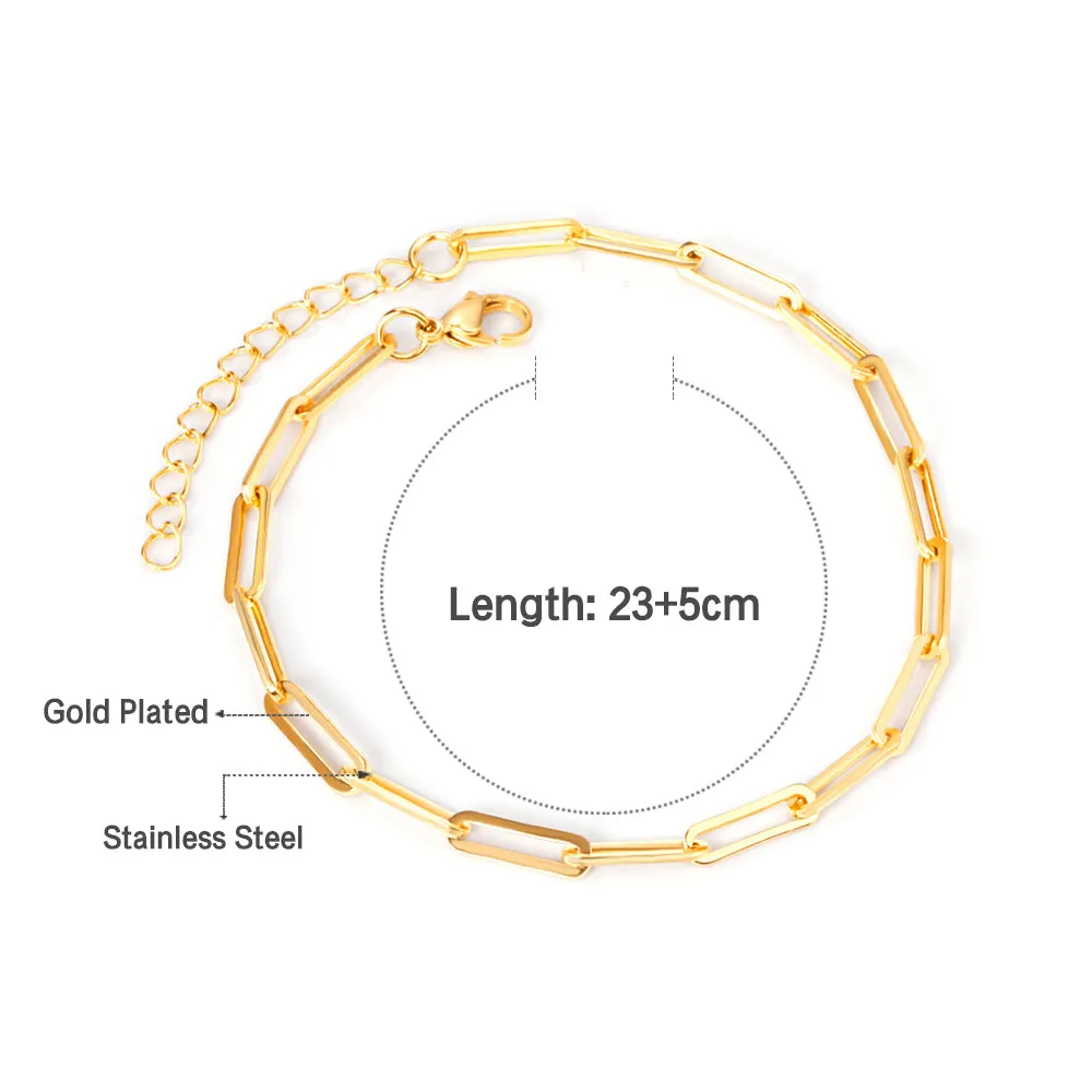 Gold Color Chain Accessories Anklets For Women