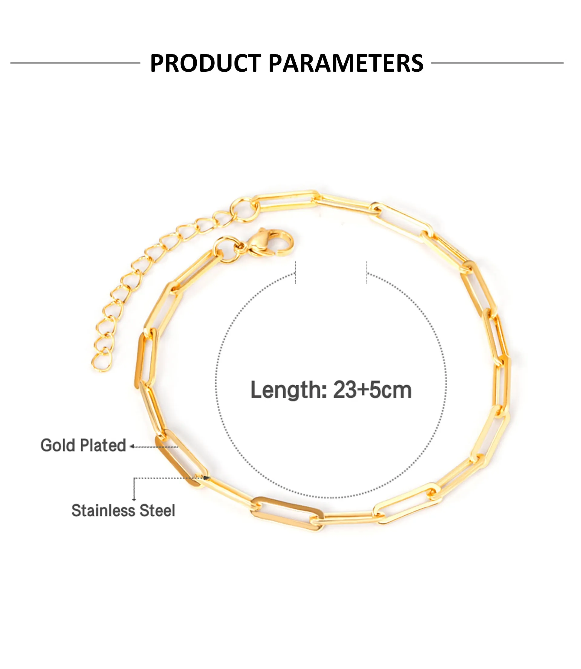 Gold Color Chain Accessories Anklets For Women