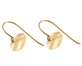 Gold filled Hammered Disc dangle earrings