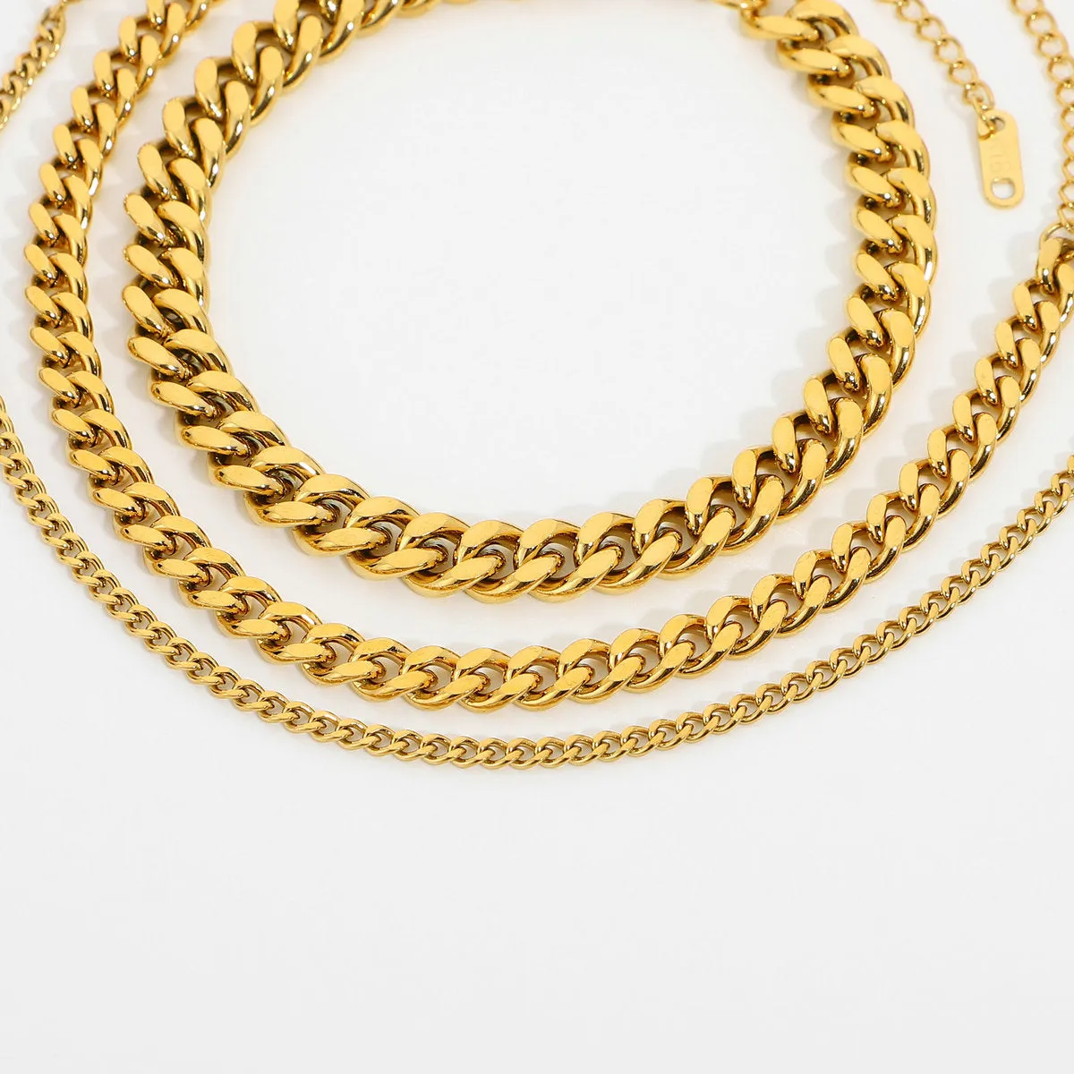 Gold Plated 316L Stainless Steel Stacking Chain Anklets For Women