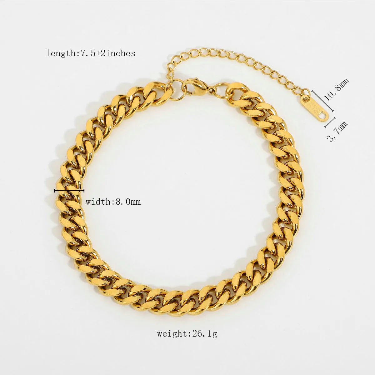 Gold Plated 316L Stainless Steel Stacking Chain Anklets For Women