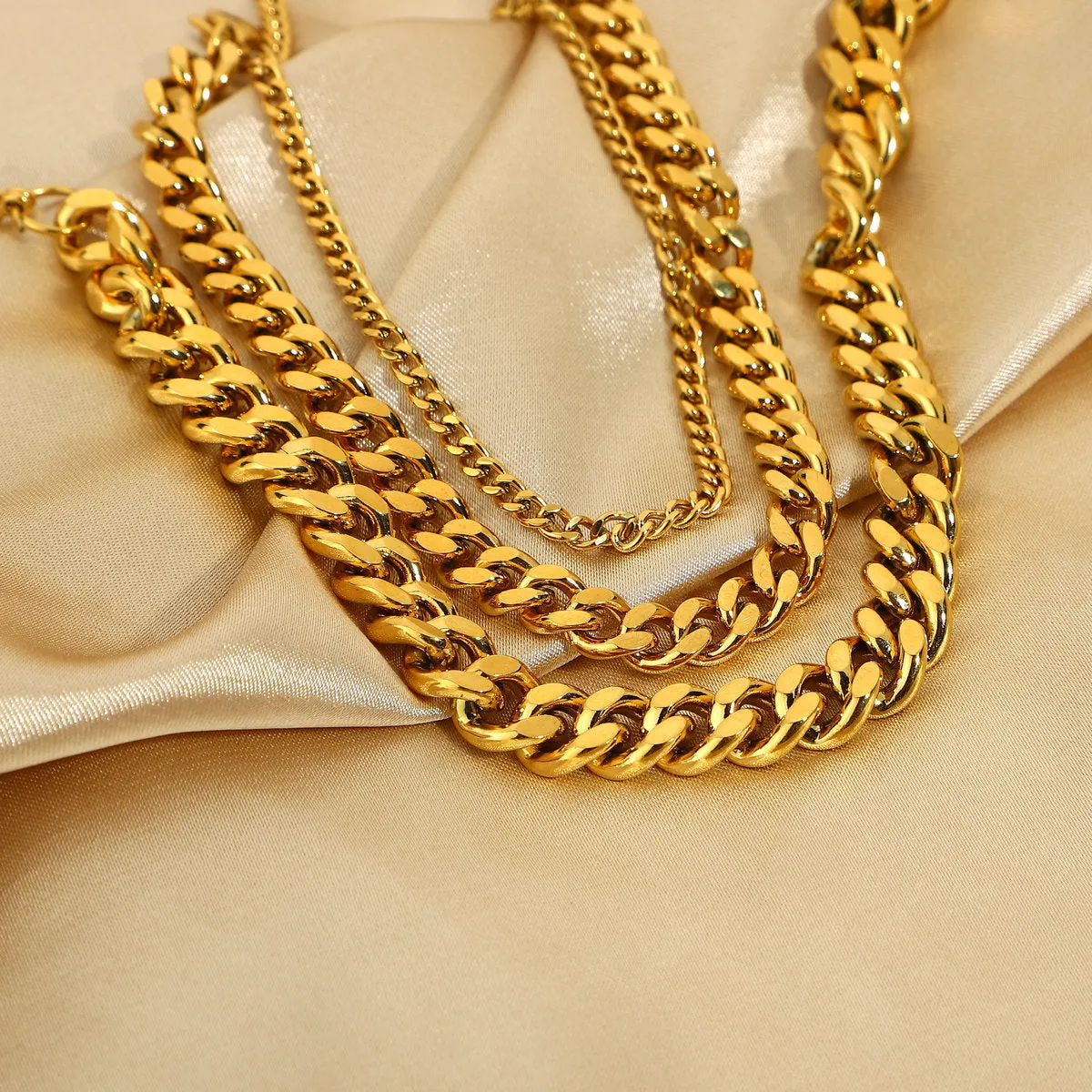 Gold Plated 316L Stainless Steel Stacking Chain Anklets For Women