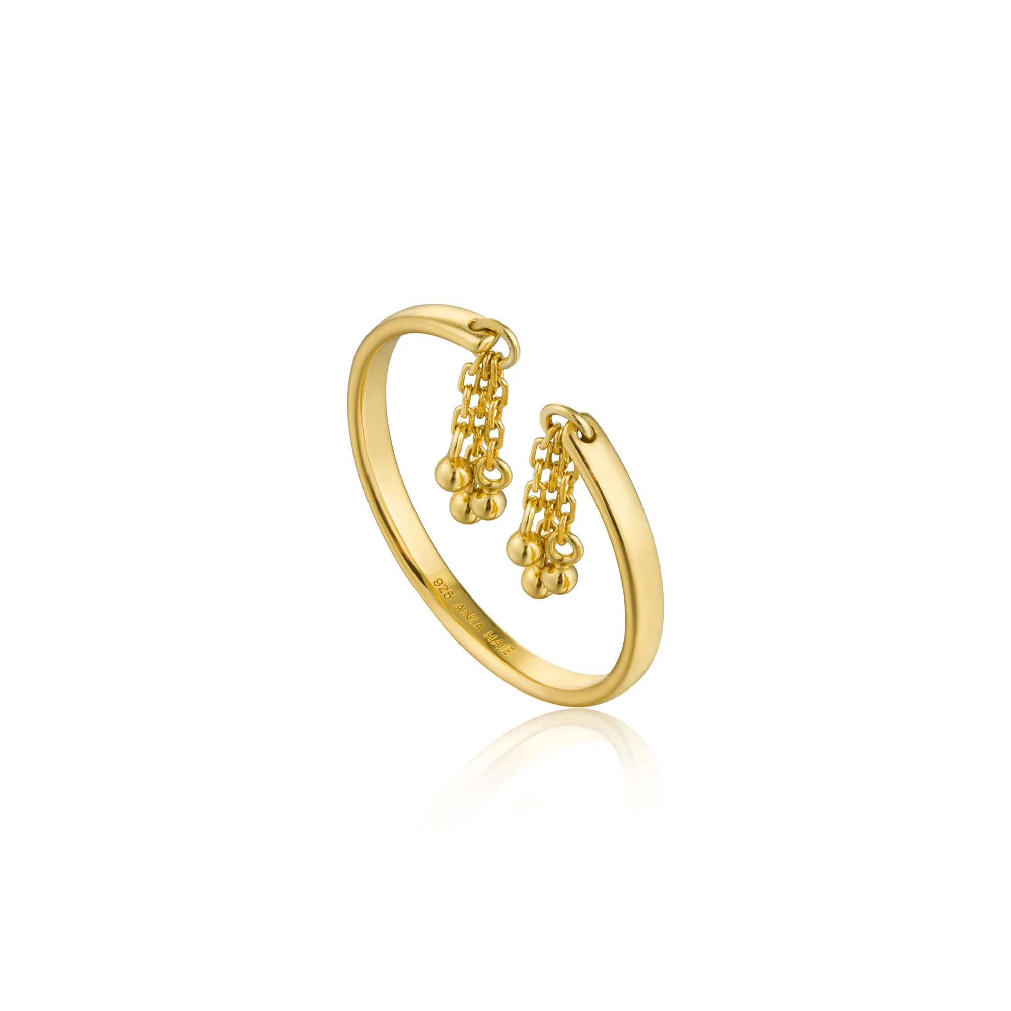 Gold Tassel Drop Adjustable Ring
