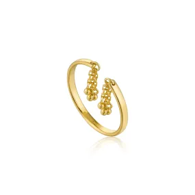 Gold Tassel Drop Adjustable Ring