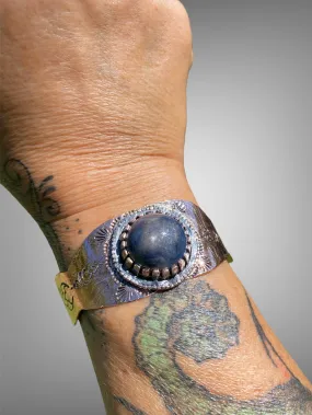 Handmade Copper and Ruby in Kyanite Cuff
