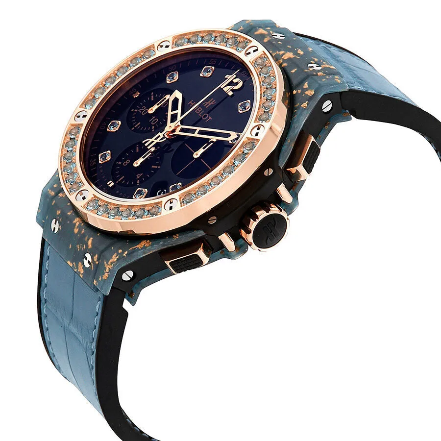 Hublot Big Bang Gold Linen Chronograph Automatic Black Dial Watch 341.XL.1280.LR.1207