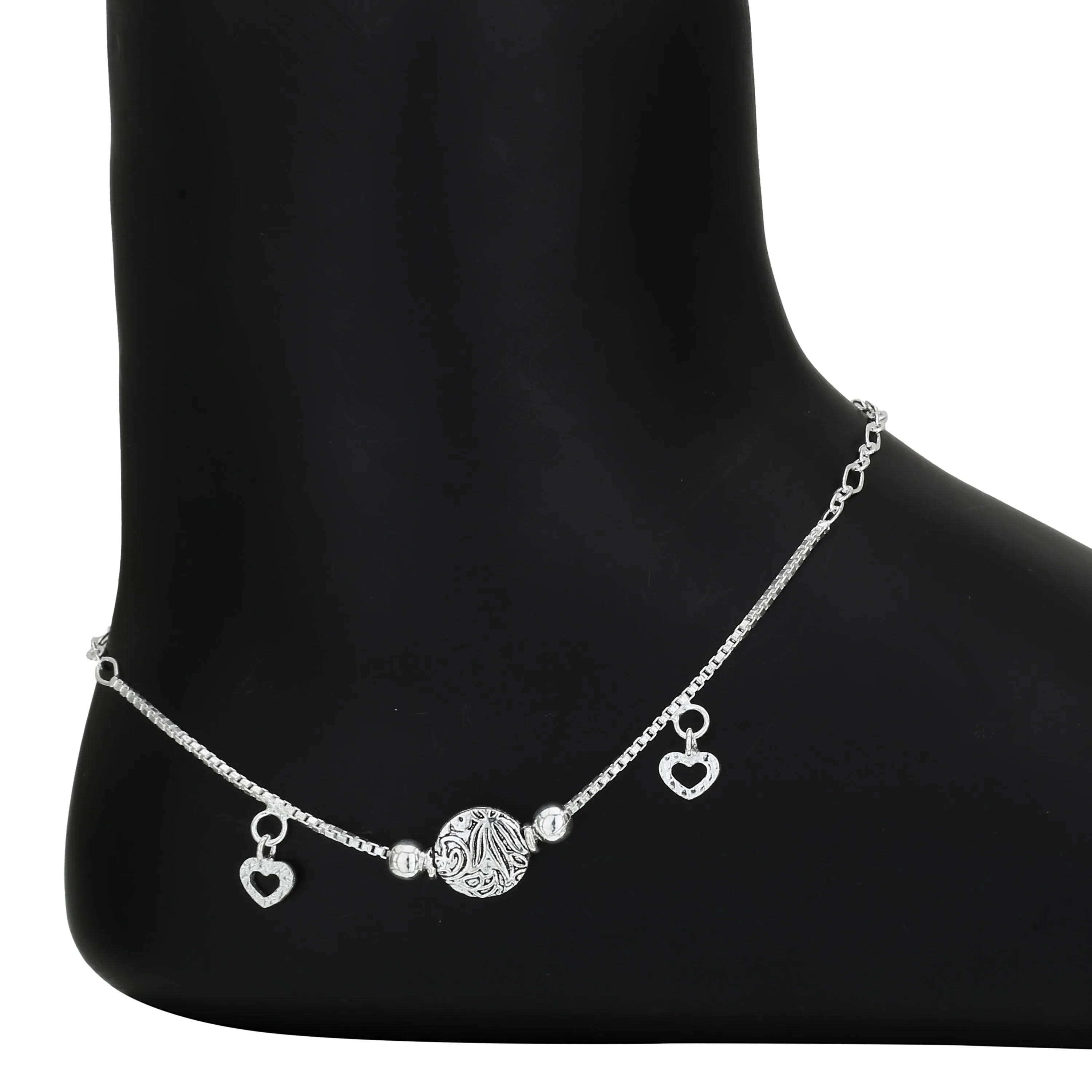 iJuels 925 Sterling Silver Italian Silver anklets/payal set For Girls/Women
