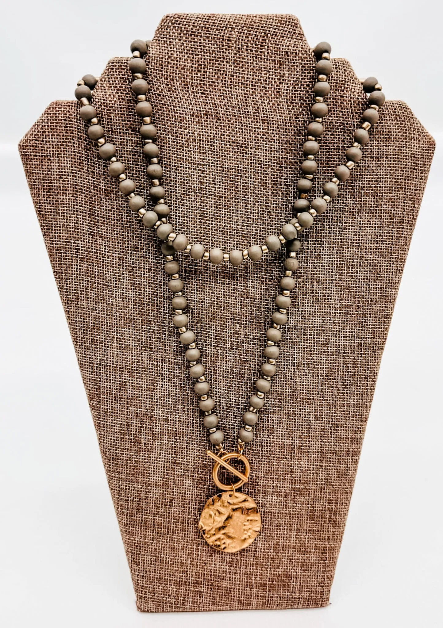 Long, Beaded Necklaces with Gold Charm - Variety