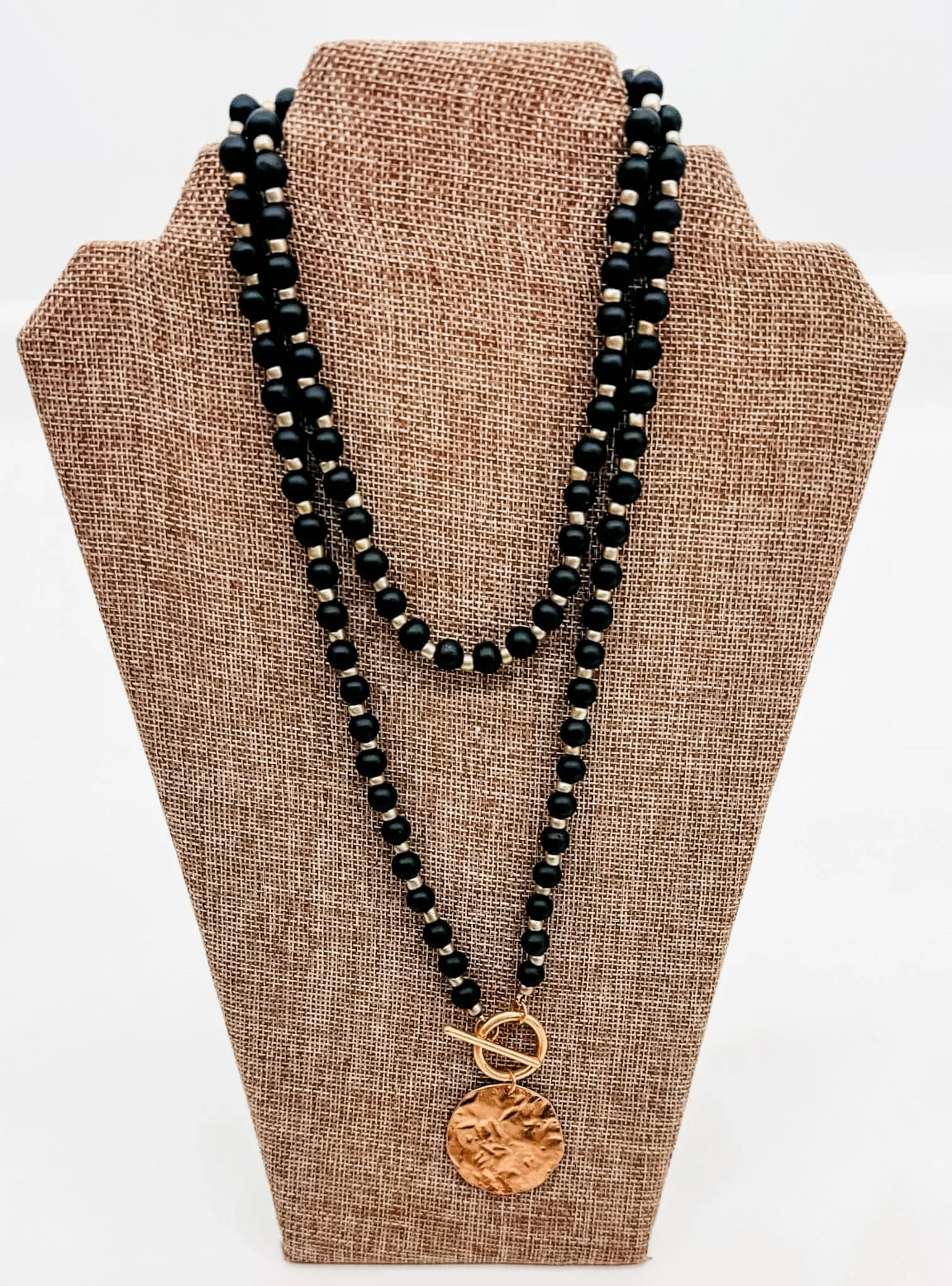 Long, Beaded Necklaces with Gold Charm - Variety
