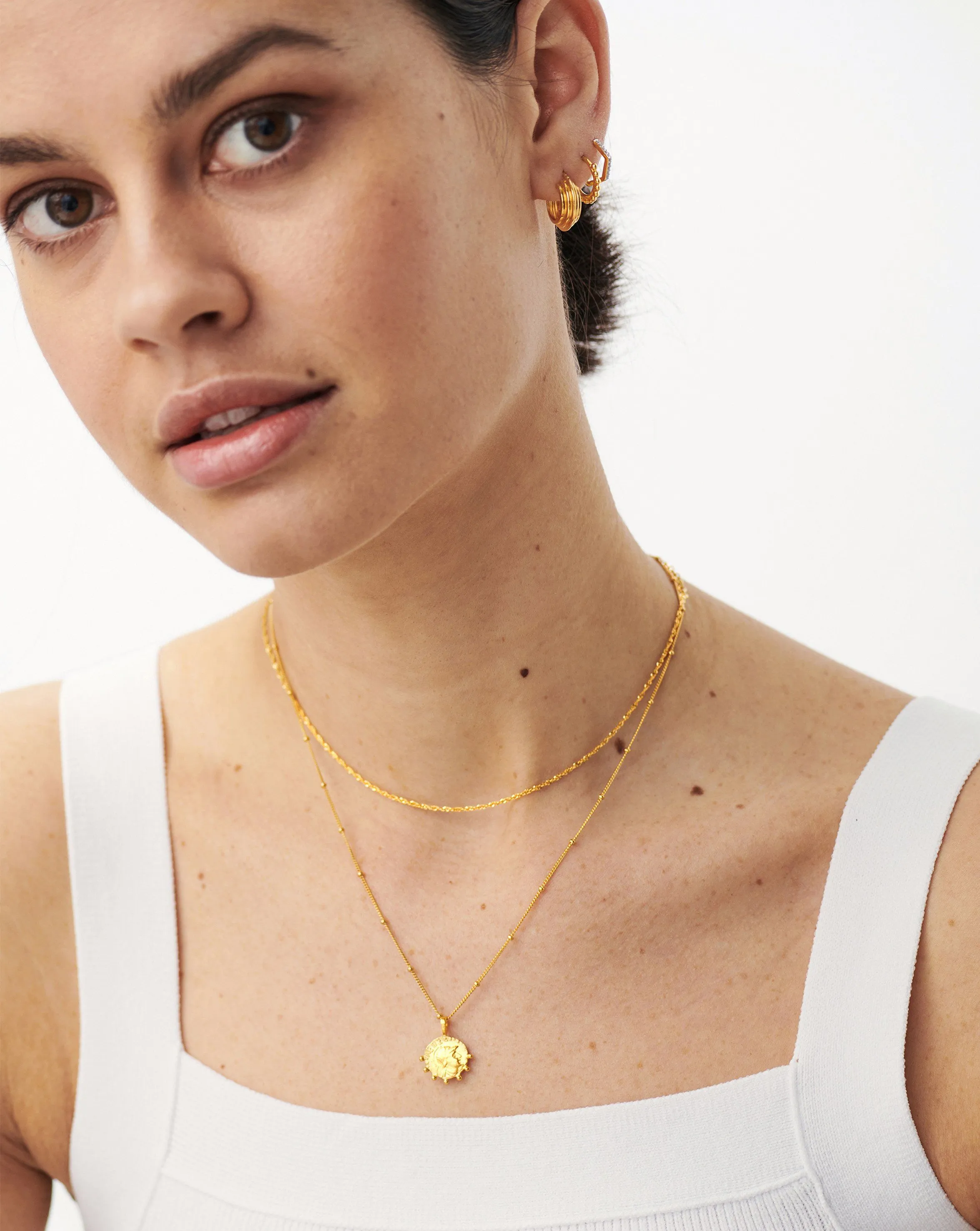 Lucy Williams Mini Beaded Coin Necklace