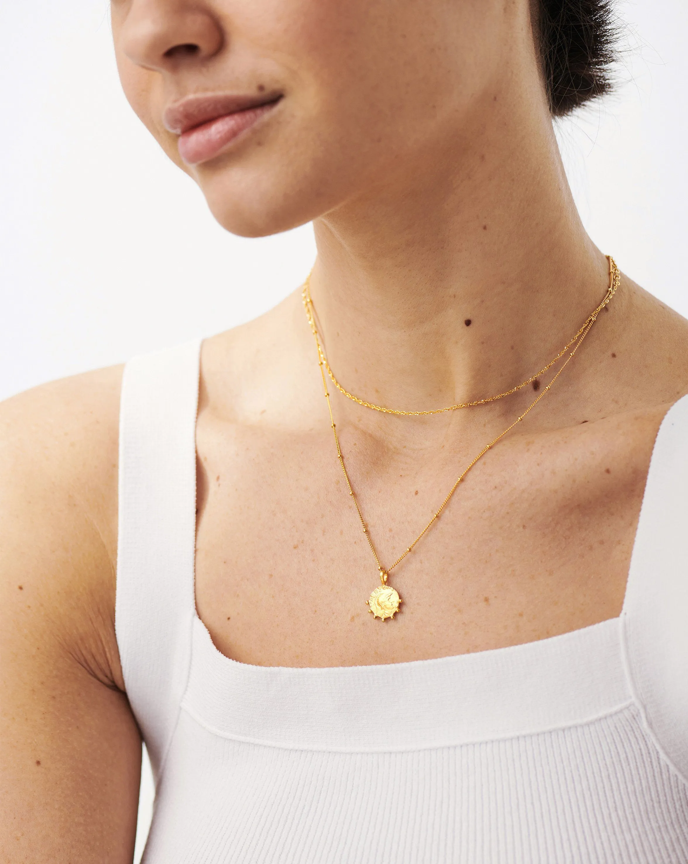 Lucy Williams Mini Beaded Coin Necklace