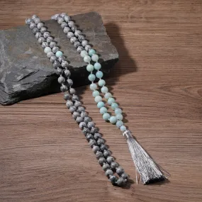 Map Stone  Tianhe Stone Beaded Knotted Necklace