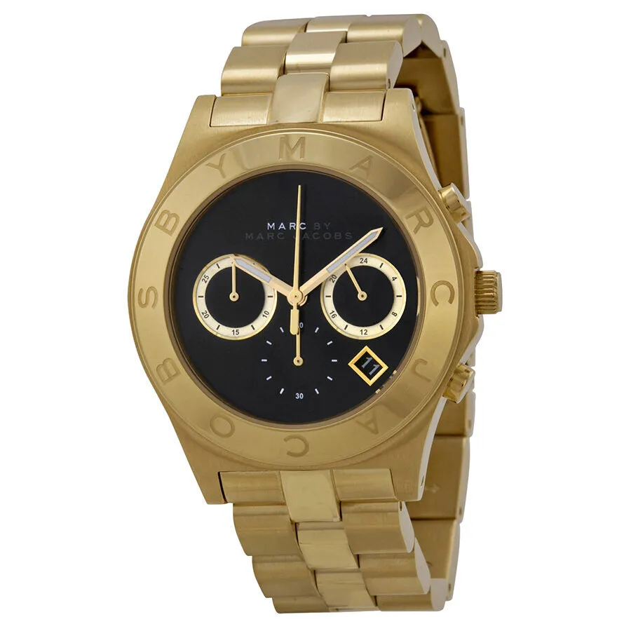 Marc By Marc Jacobs Blade Black Dial Gold Tone Ladies Watch MBM3309