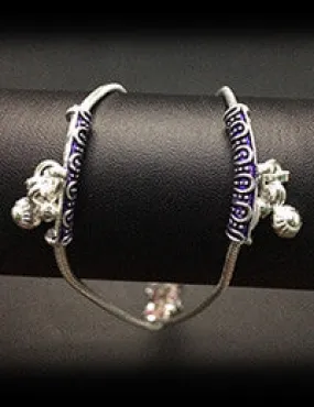 Meenakari Silver Anklets