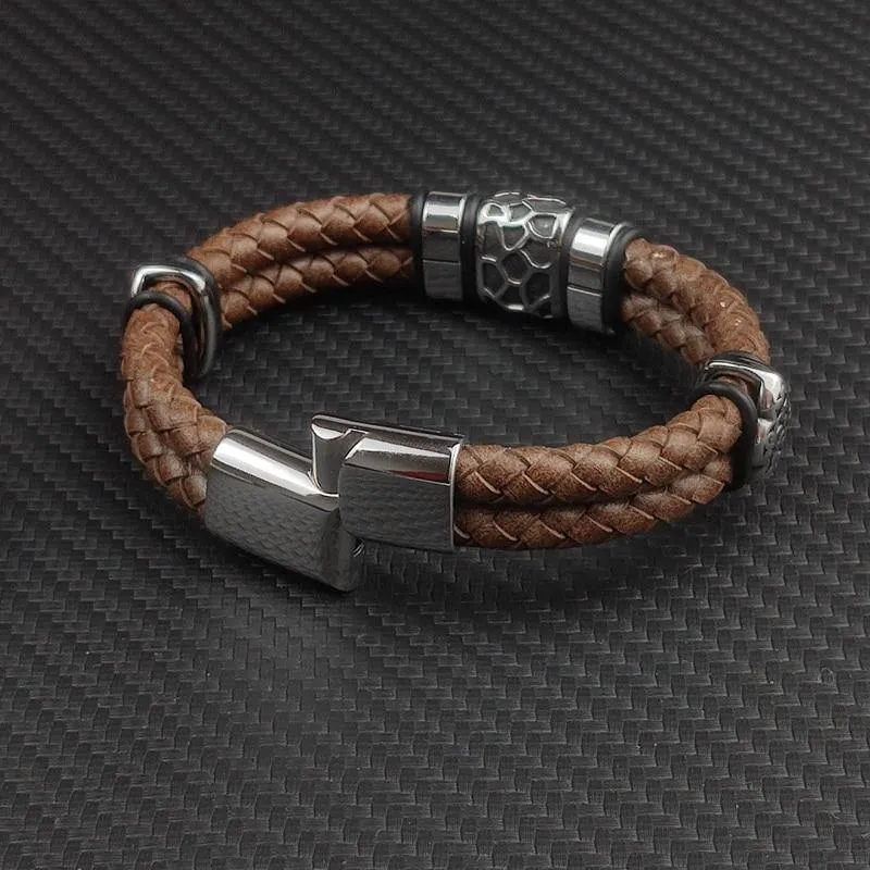 Men's Genuine Braided Leather Bracelets