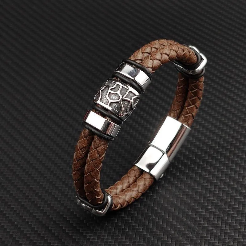 Men's Genuine Braided Leather Bracelets