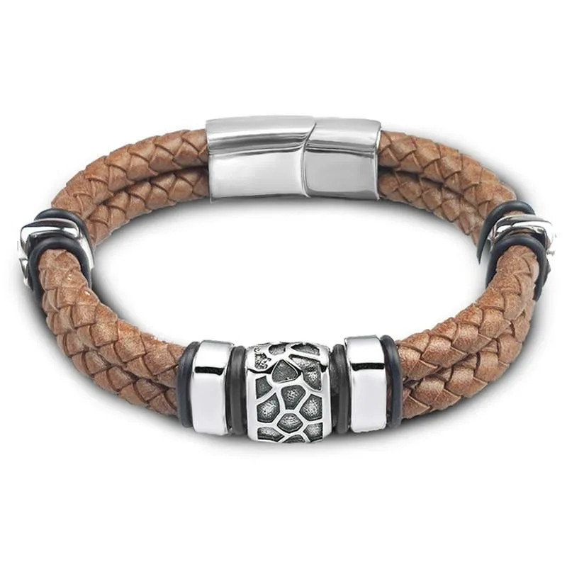 Men's Genuine Braided Leather Bracelets