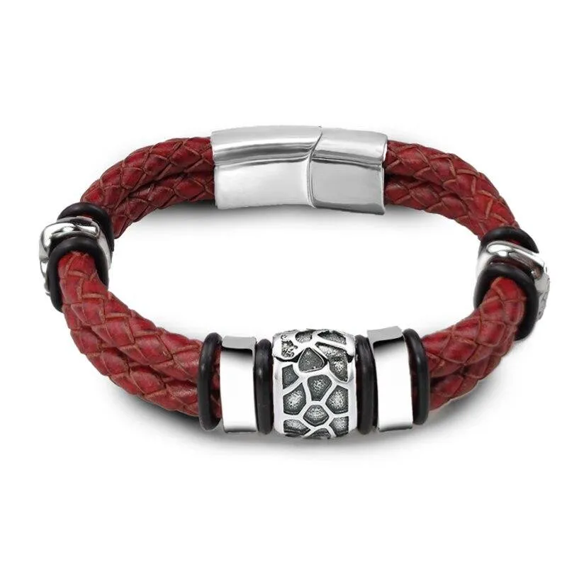 Men's Genuine Braided Leather Bracelets