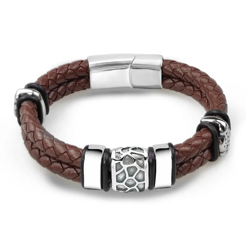 Men's Genuine Braided Leather Bracelets
