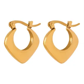 Modern Geometric Gold-Plated Titanium Earrings with Cross-Border Personalization