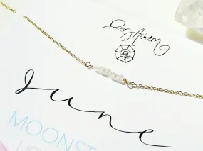 Moonstone Bar Necklace - June