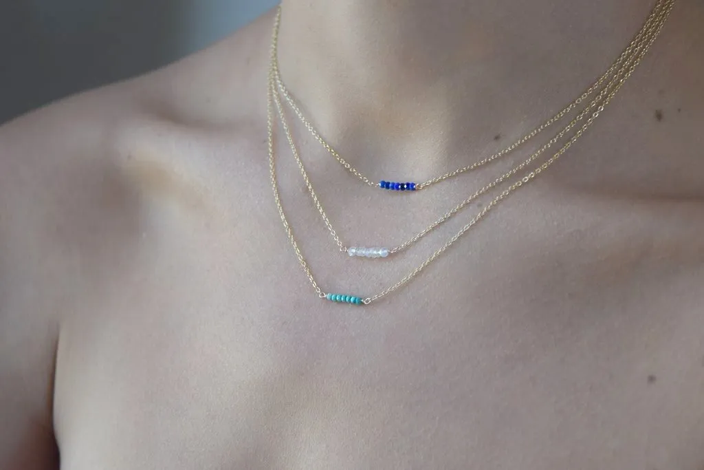 Moonstone Bar Necklace - June