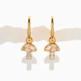 Mushroom Hoops - Gold Earrings