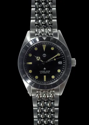 MWC Classic 1960s Pattern Automatic Dual Time Zone Divers Pattern Watch with Retro Luminous Paint and Sapphire Crystal on Matching Bracelet