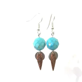 New Age Native American Turquoise Dangle Earrings