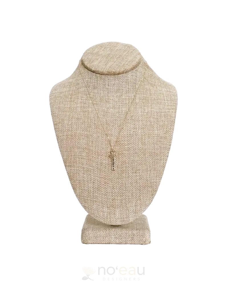 NOEAU - 17" 14k Goldfilled Stamped Bar Necklace With Charm