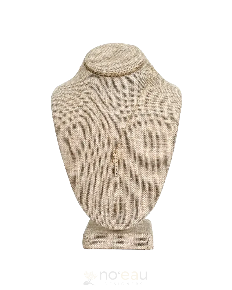 NOEAU - 17" 14k Goldfilled Stamped Bar Necklace With Charm