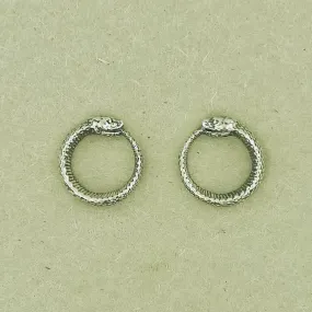 Ouroboros Stud Earrings in Sterling Silver