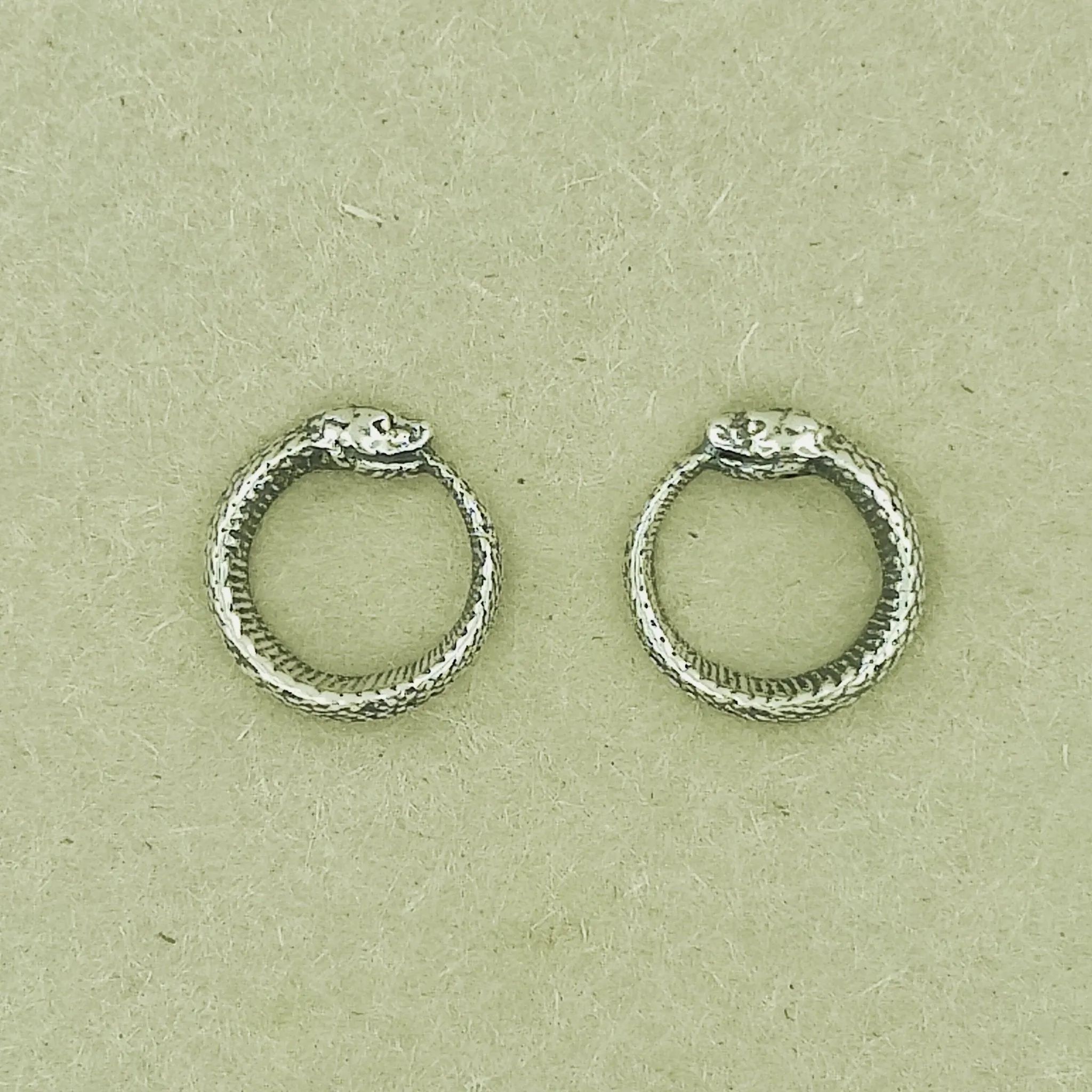 Ouroboros Stud Earrings in Sterling Silver