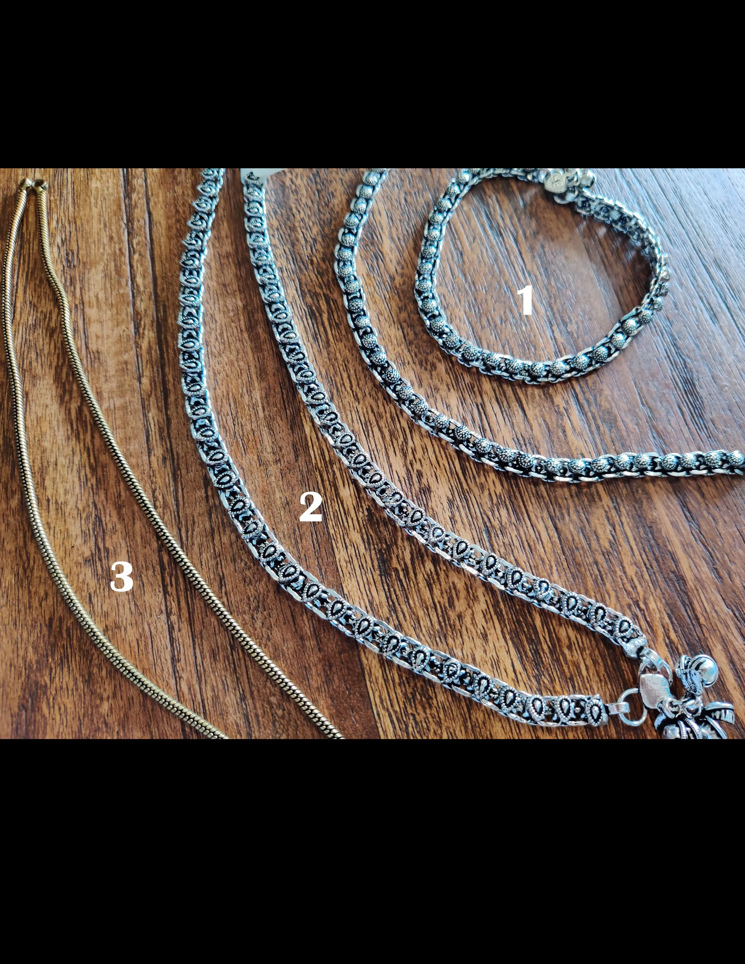 Oxidised Silver/Gold Anklets