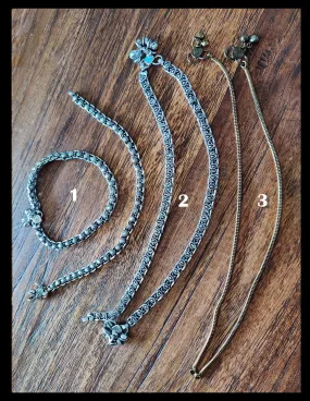 Oxidised Silver/Gold Anklets