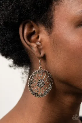 Paparazzi Earring ~ Floral Fortunes - Silver