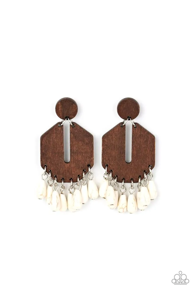 Paparazzi Earring ~ Western Retreat - White