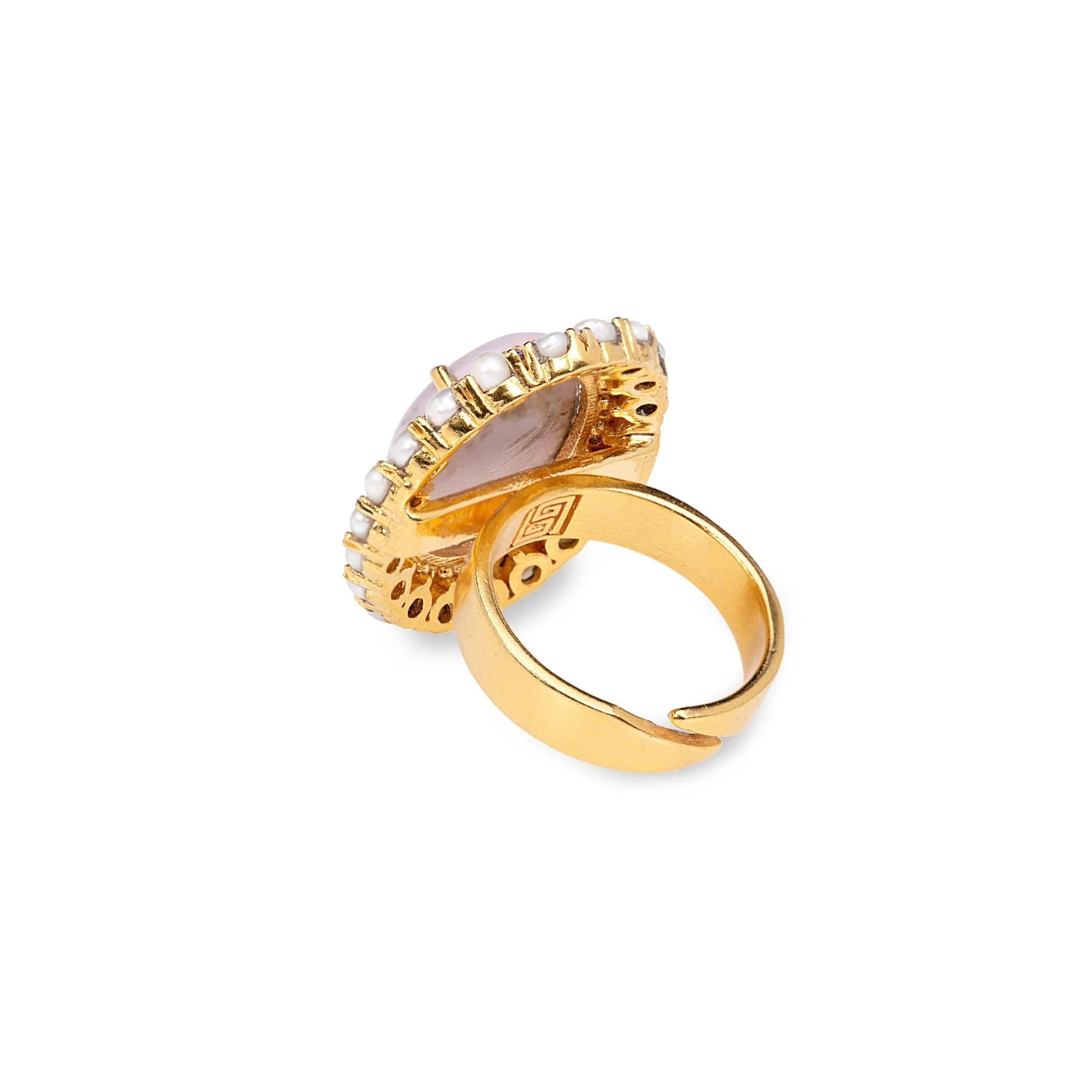 Phosphosiderite and Freshwater Pearl Cocktail Ring: The Caroline
