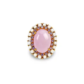 Phosphosiderite and Freshwater Pearl Cocktail Ring: The Caroline