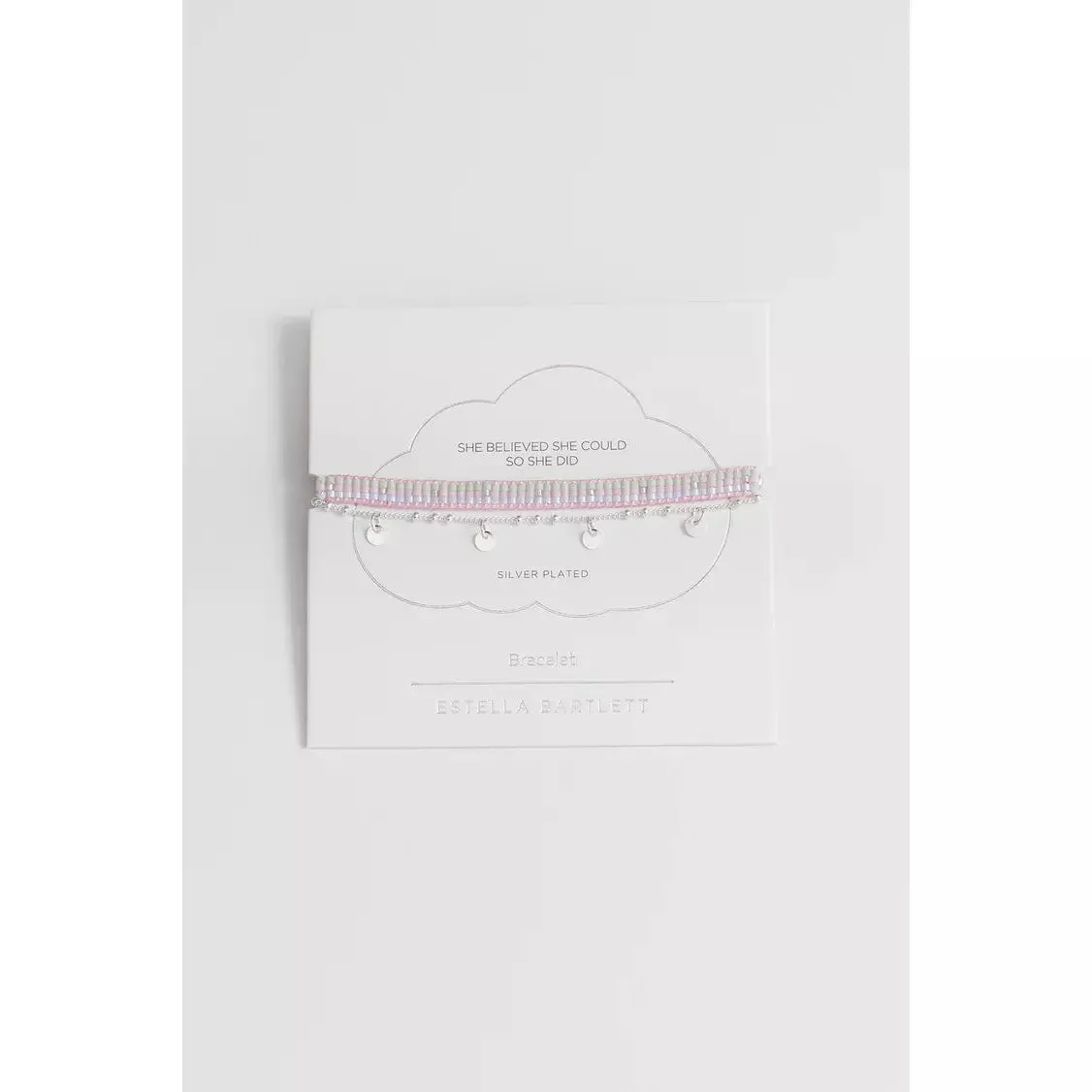 Pink And Silver Plated Woven Duo Bracelets