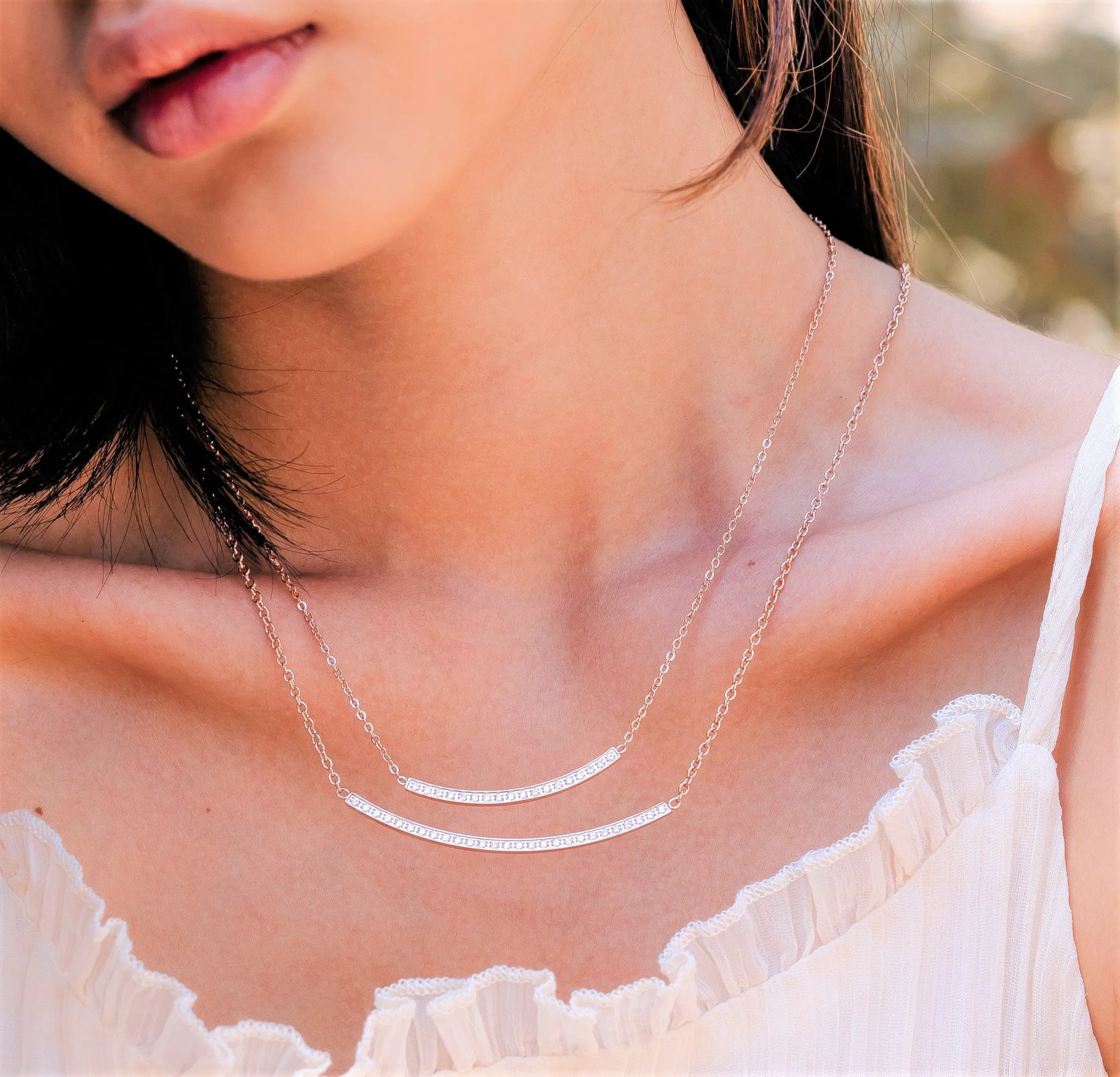 PT324W B.Tiff Mini "Smile" Adjustable Pendant Necklace