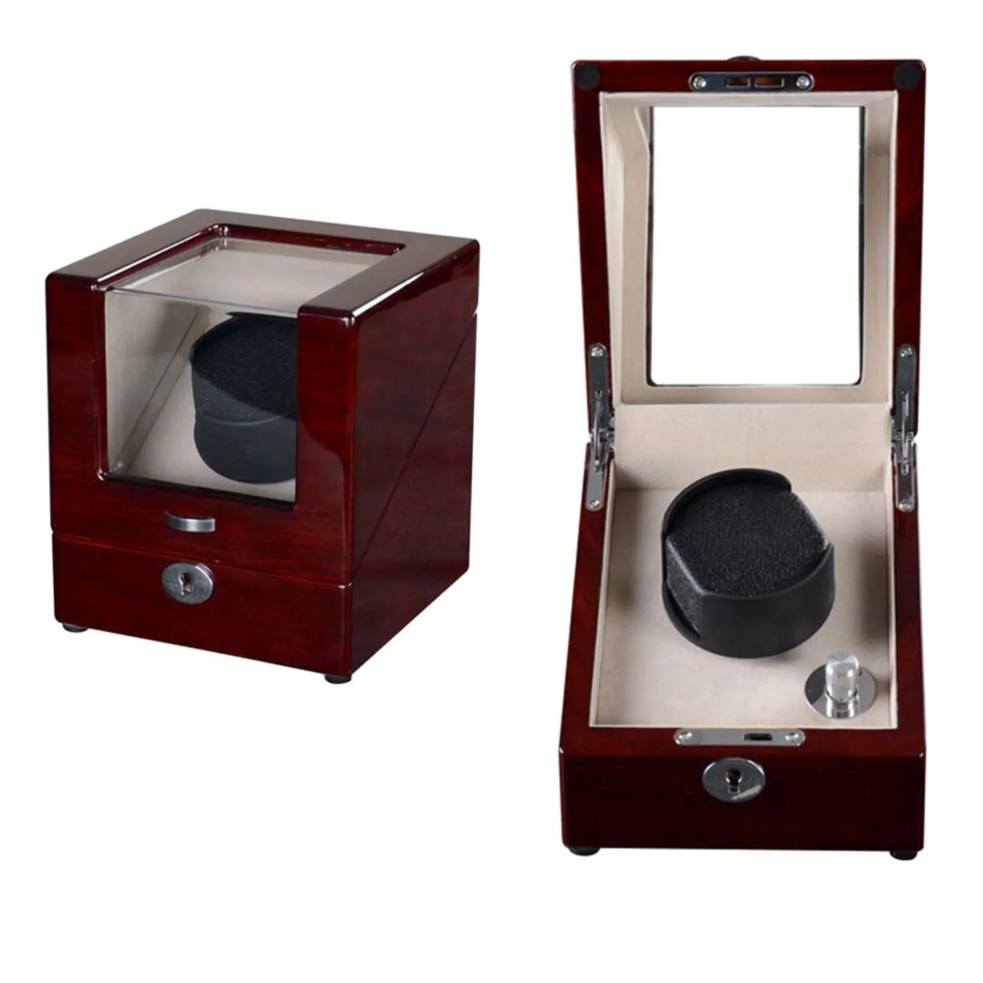 Seconds - Waratah Watch Winder Box for 1 Watch in Mahogany (j)