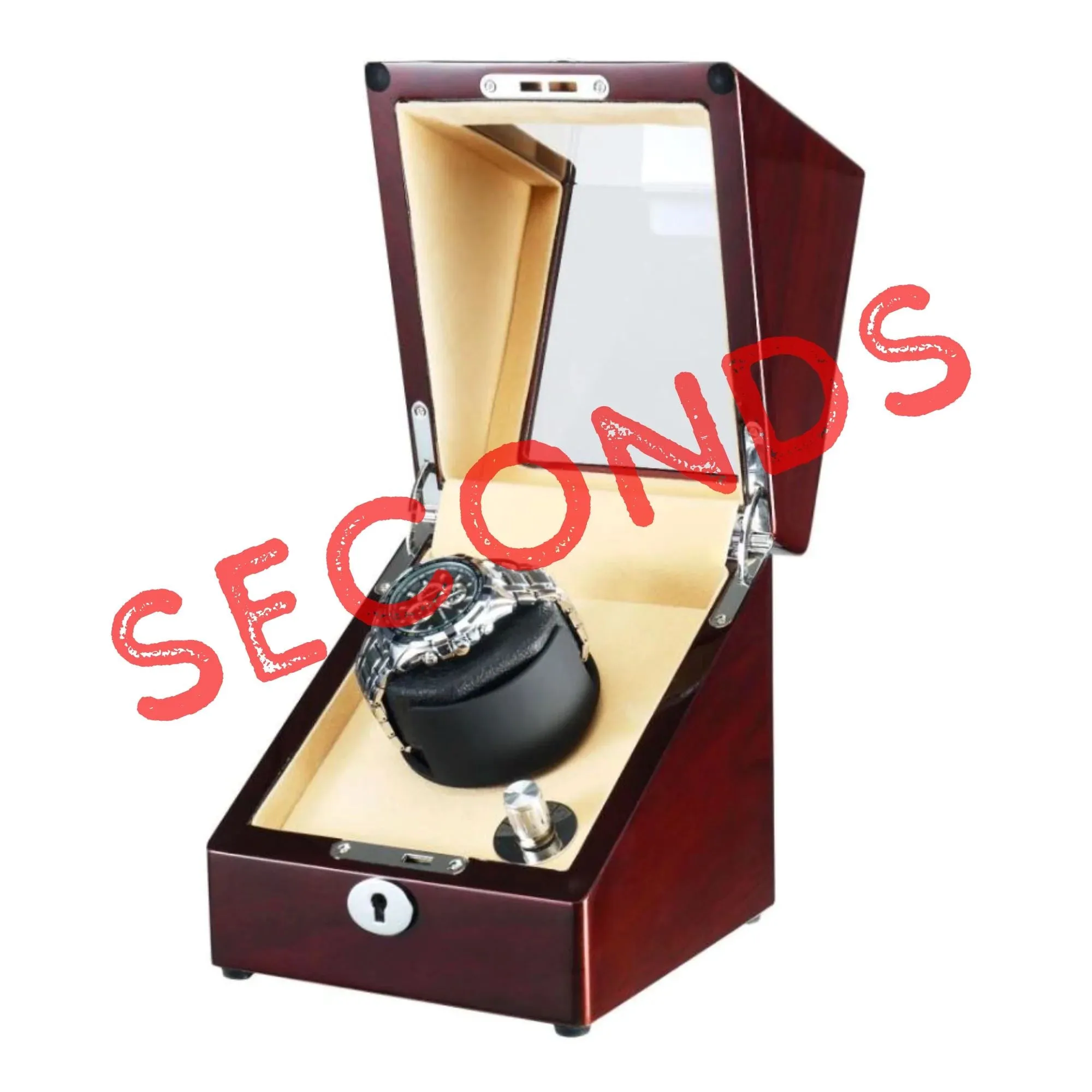 Seconds - Waratah Watch Winder Box for 1 Watch in Mahogany (j)