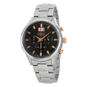 Seiko Chronograph Brown Dial Stainless Steel Men's Watch SPC151