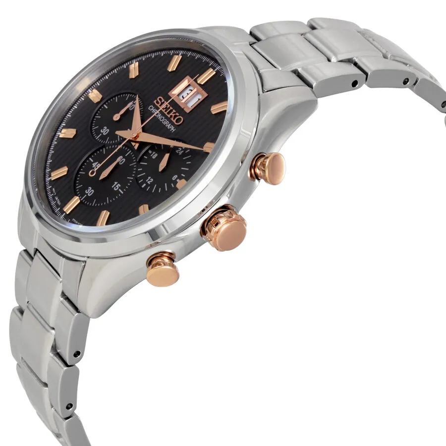 Seiko Chronograph Brown Dial Stainless Steel Men's Watch SPC151