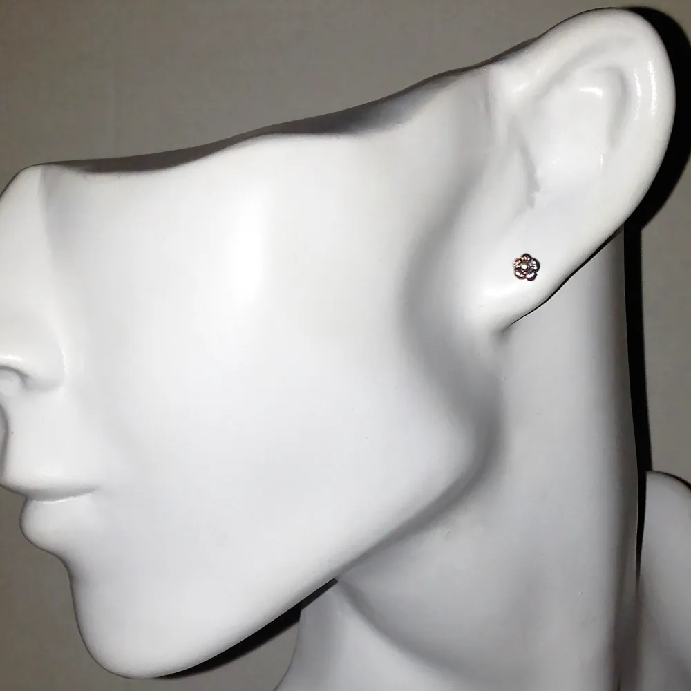 Silver Flower Stud Earrings