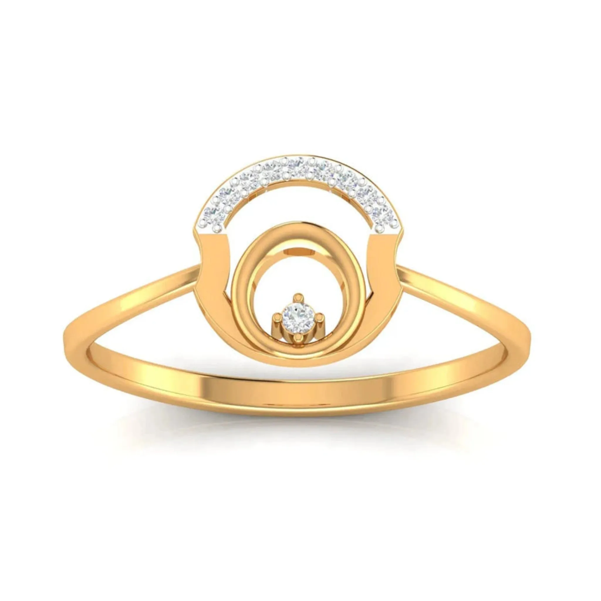 Silver Yellow Gold Adjustable Fusion Geometric Circles Ring For Woman