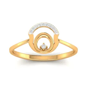 Silver Yellow Gold Adjustable Fusion Geometric Circles Ring For Woman