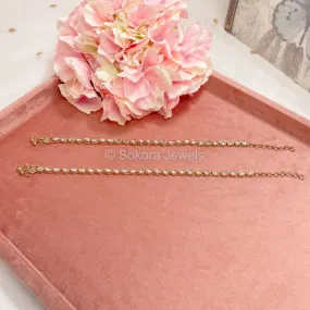 Simple Crystal Anklets - Clear